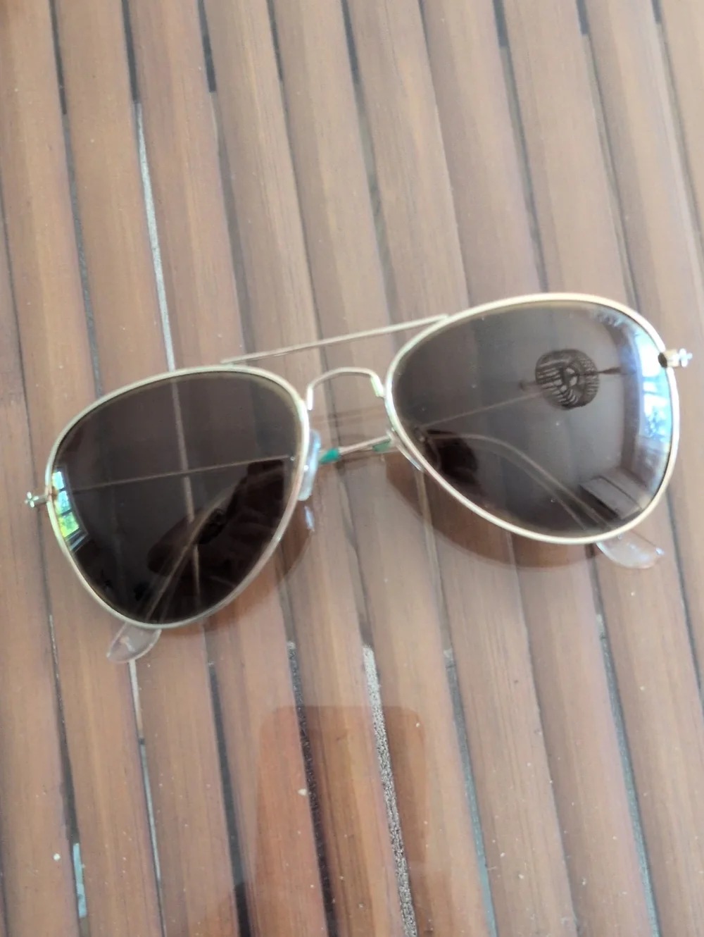 Women's n's Aviator Sunglasses in Gold Frame with Brown Lenses